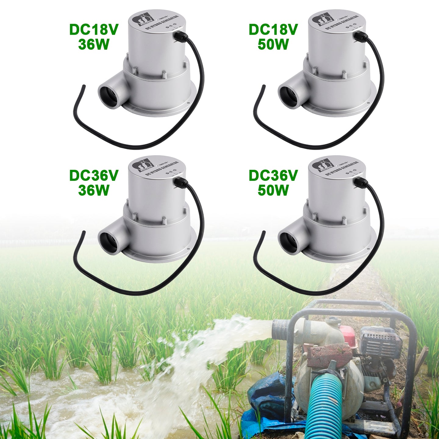 Small Hydroelectric Generator DC18V/36V 36W/50W High Efficiency Brushless Motor