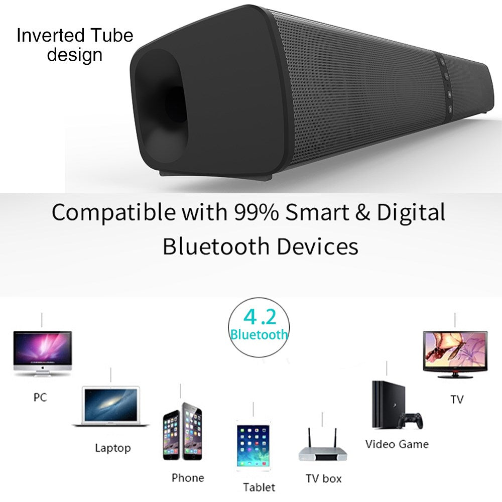 Bluetooth Soundbar with Built-in Subwoofer – 2-in-1 Portable TV Speaker System for Home Theater Surround Sound (Copy)