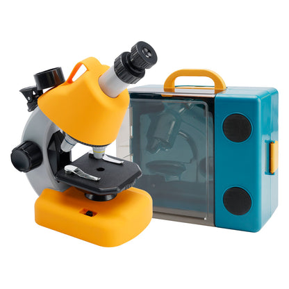 100X-1200X Handheld LED Microscope for Kids – Science Exploration Toy Kit (Yellow)