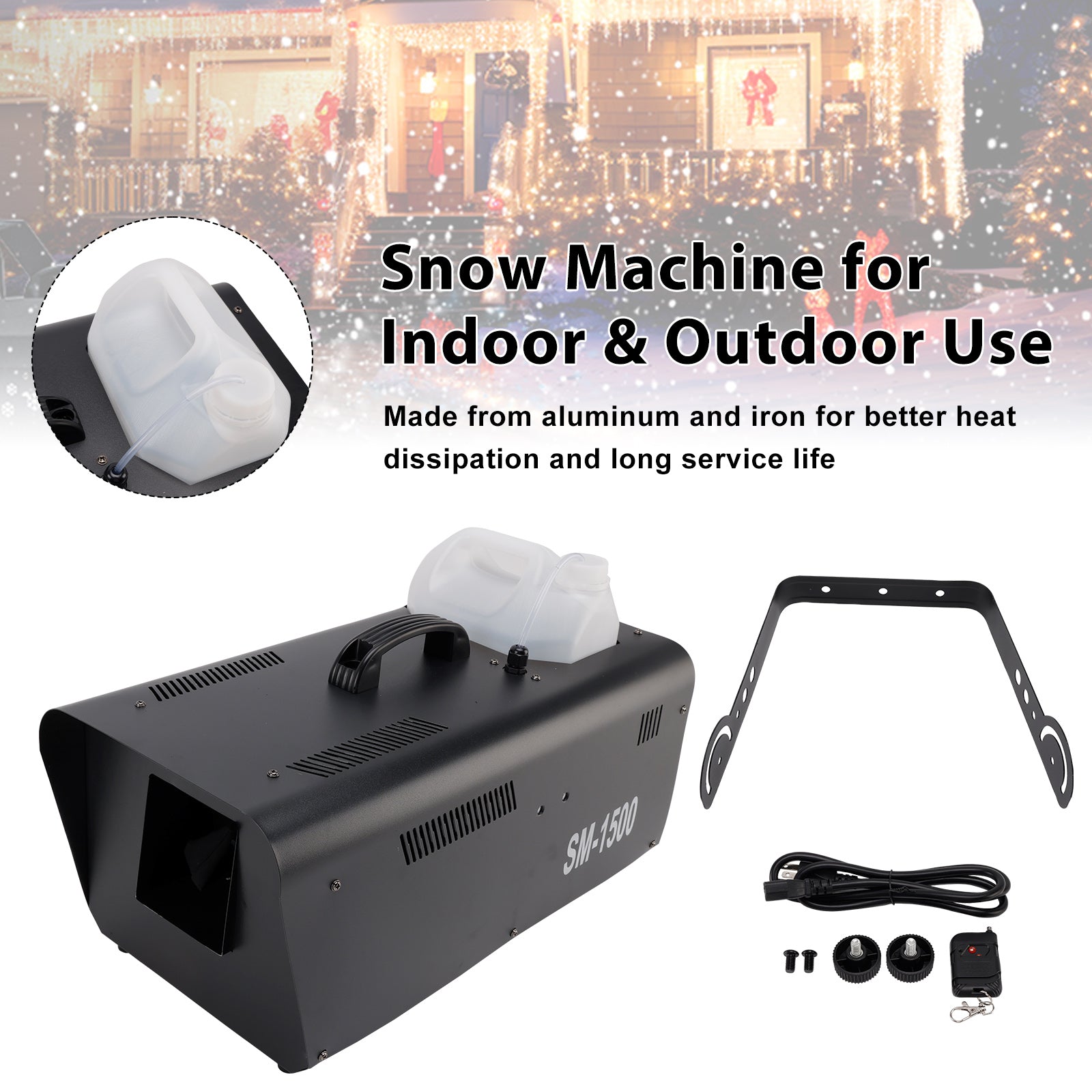 Parties & Stage Effects Weddings 1500W Snow Machine with Wired Remote – Snowflake Maker for Christmas