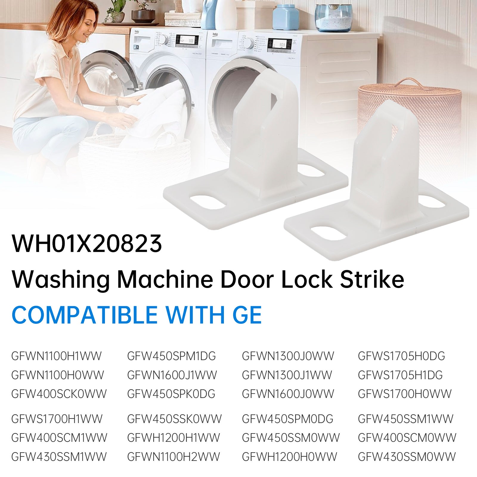 2x Washer Door Lock Strike WH01X20823 For GE Hotpoint AP6004903 PS11736830