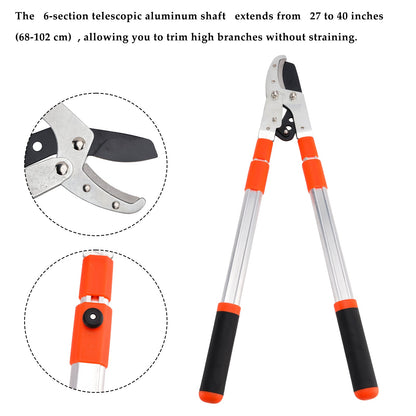 40 Inch Extendable Anvil Loppers – Heavy Duty Telescopic Tree Trimmer & Branch Cutter