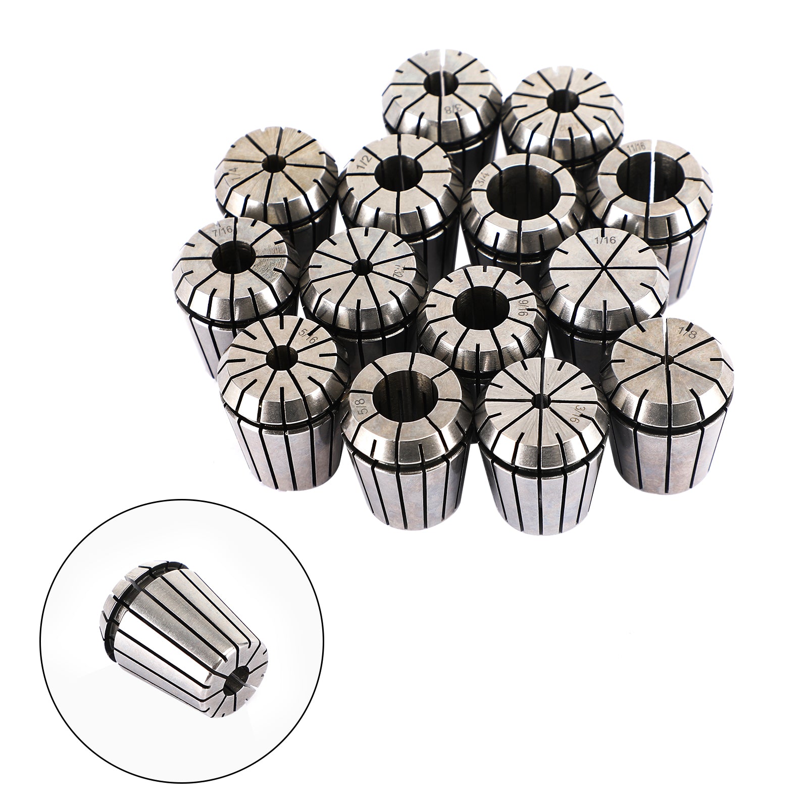 14Pcs ER32 Spring Collet 1/16-3/4" For CNC Milling Lathe Tool Engraving Machine