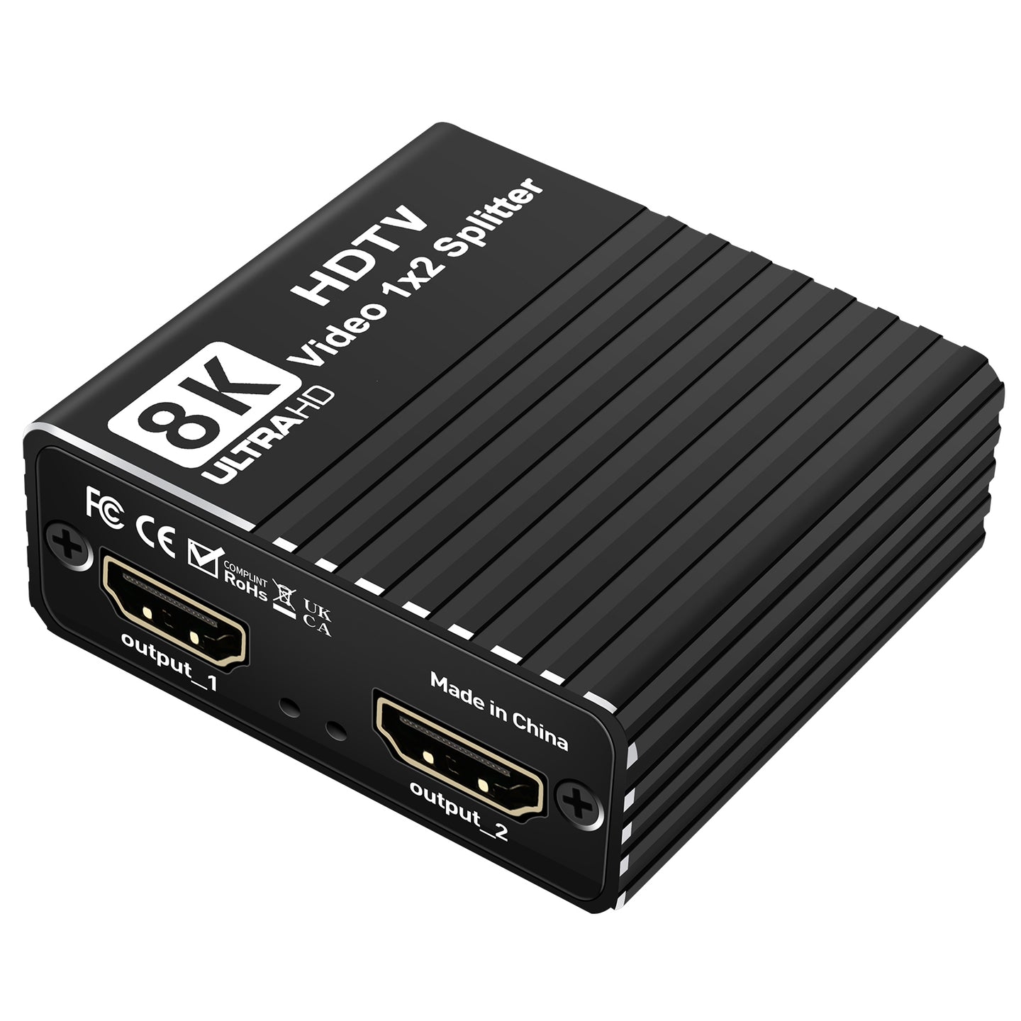 8K HDMI 1 to 2 Splitter HD2.1 8K60hz/4K120/1080P240hz EDID Mirroring Two Screens