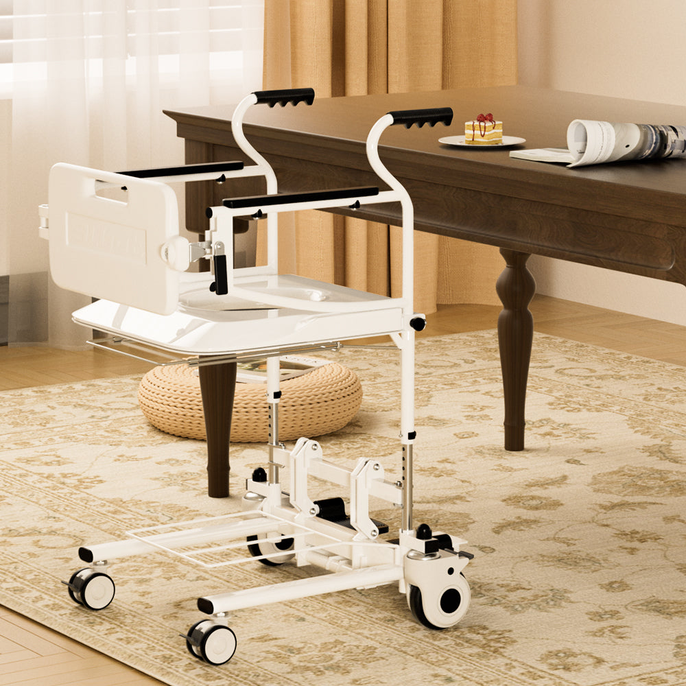 ??Transfer Wheelchair with Lift ¨C 250 lb Capacity, Removable Split Seat for Patient Mobility
