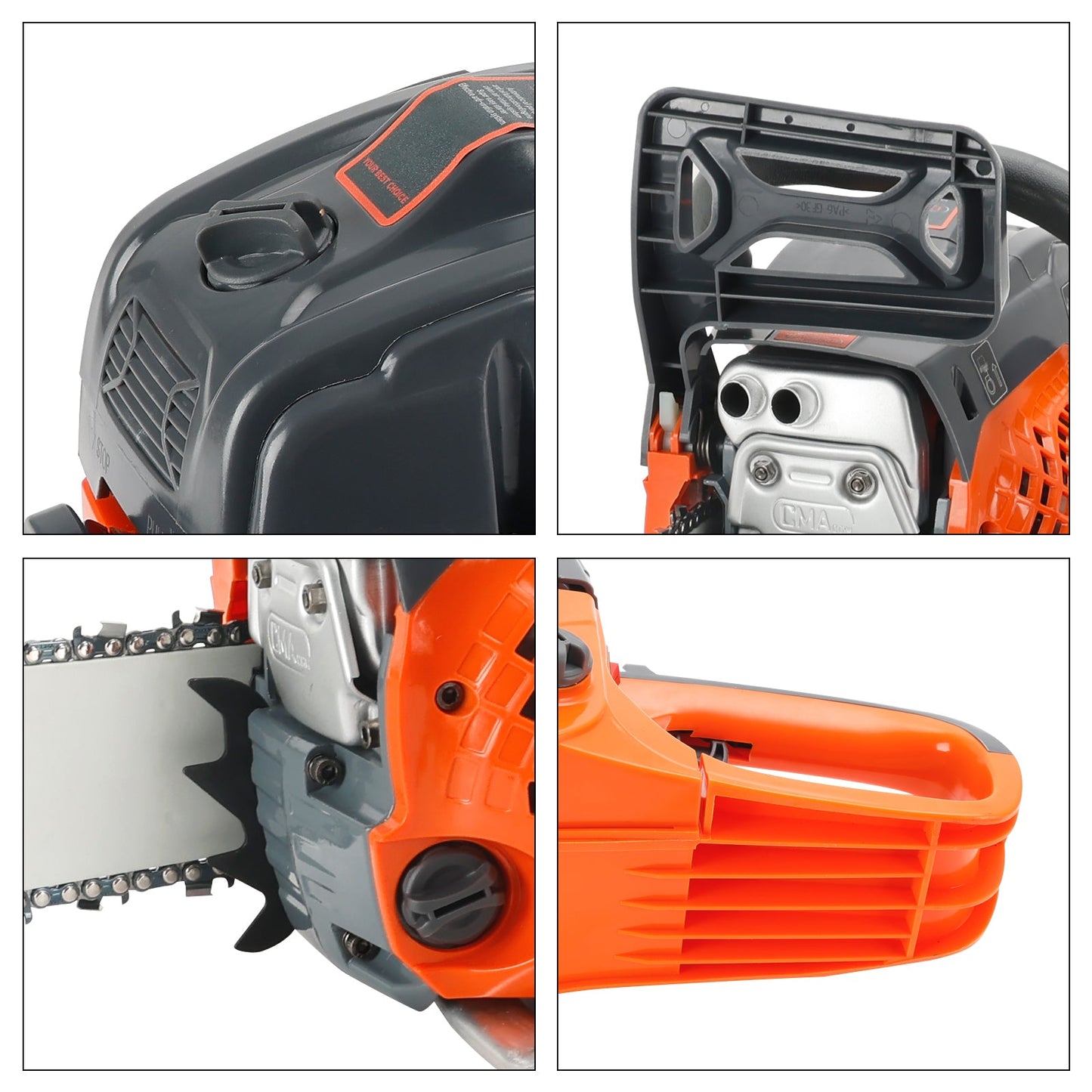 24inch 68CC Gasoline Chainsaw Cutting Wood Gas Sawing Aluminum Crankcase Chain Saw
