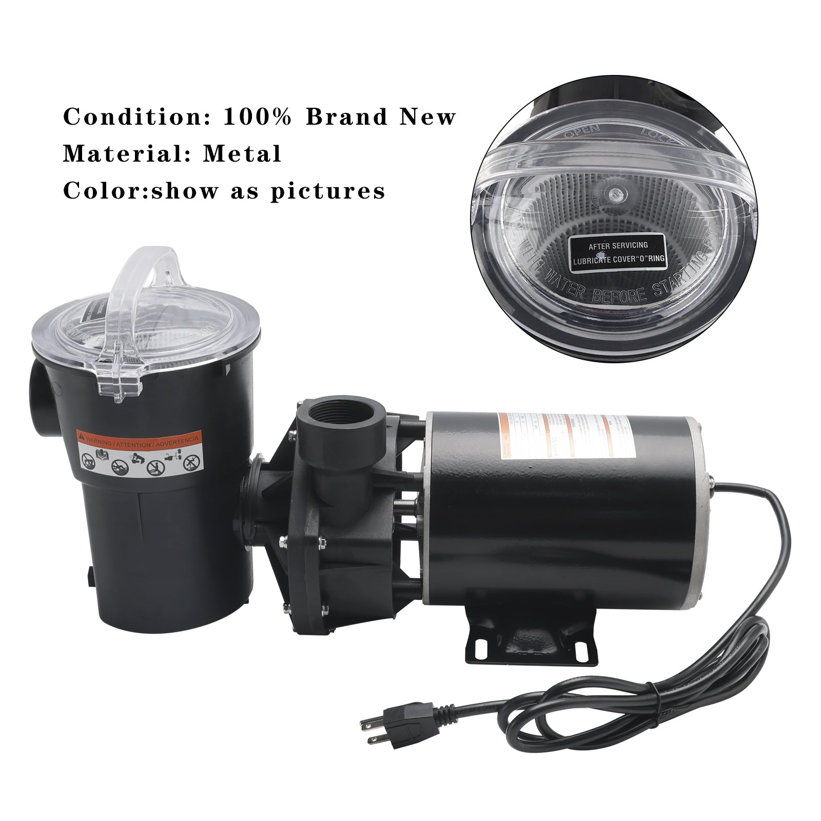 1.5 HP Above Ground Pool Pump Replacement for Hayward PowerFlo LX Series W3SP1580X15, Single-Speed 115V Pool Water Pump Assembly