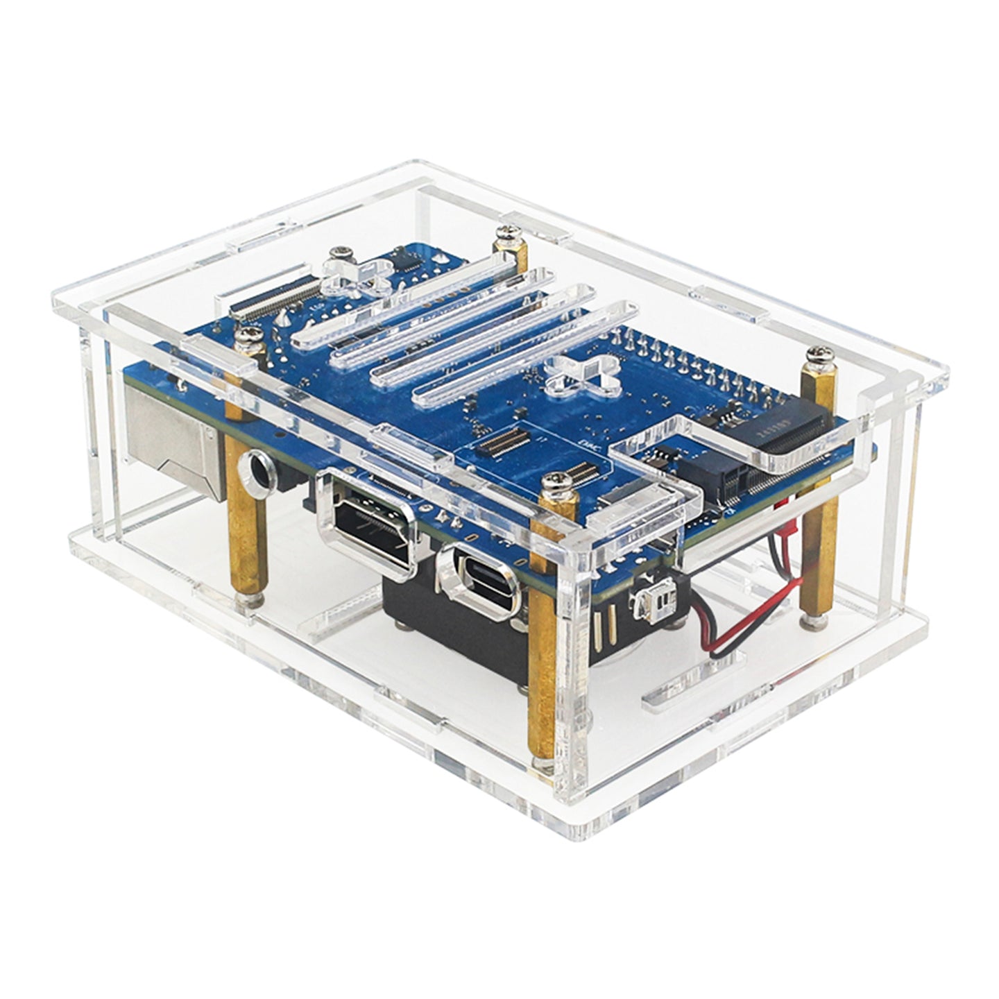 Orange Pi 4A Acrylic Case Orange Pi Transparent Protective Box with Cooling Fan