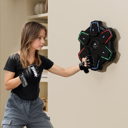Colorful LED Music Punching Machine with Gloves – Bluetooth Boxing Trainer Wall-Mounted for Adults Perfect for Home & Office Workouts (Copy)