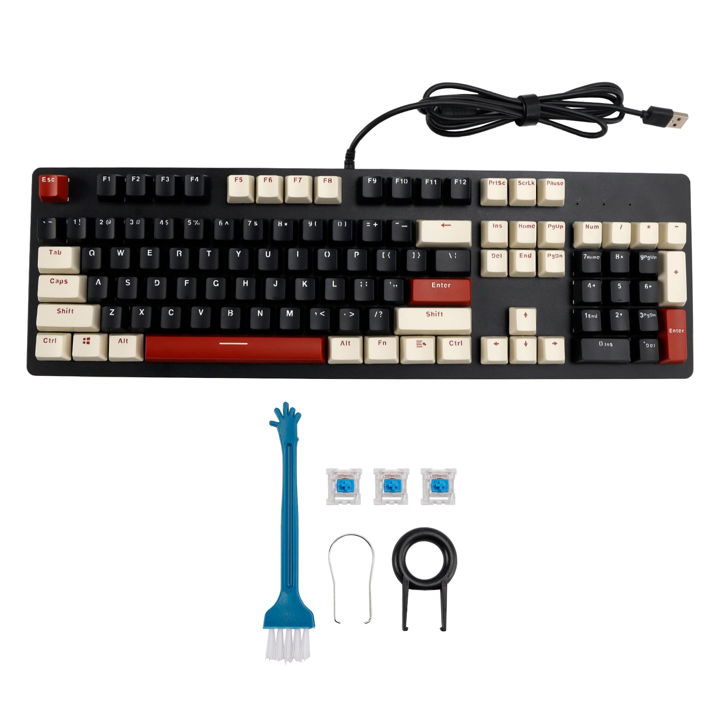 104Key Wired Mechanical Linear Switch Gaming Keyboard With Blue Switch RGB Light