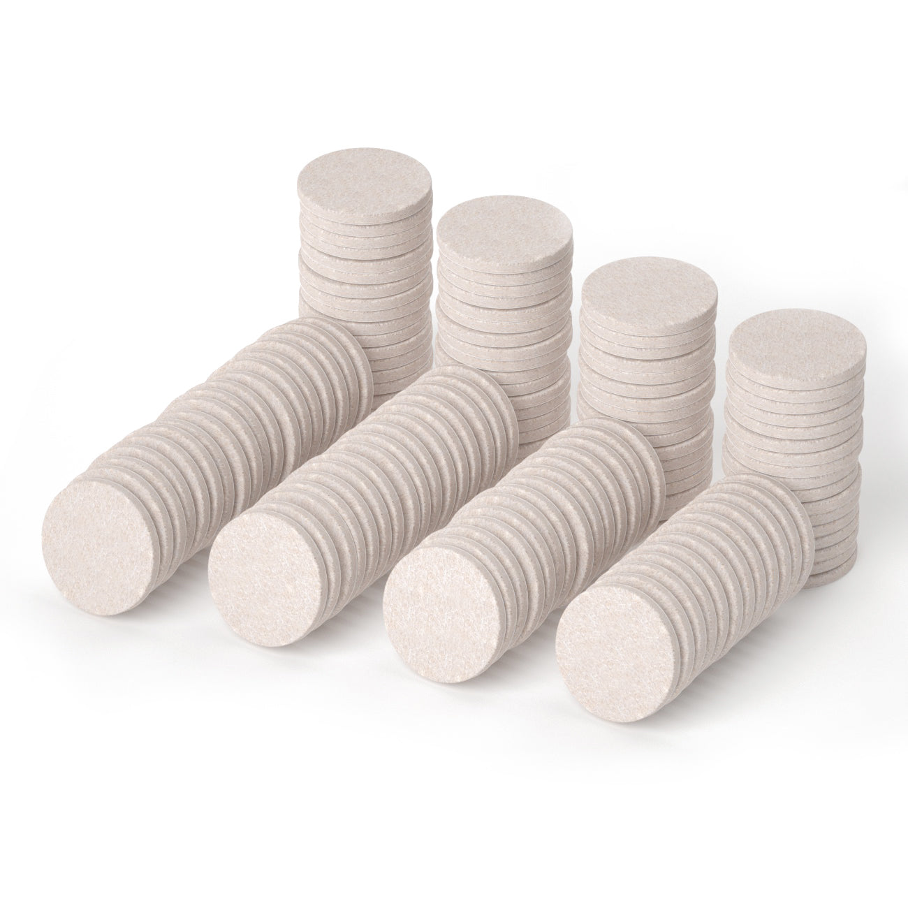 Beige Self-Stick Furniture Felt Pads 1 inch for Hard Surfaces 160 pieces one