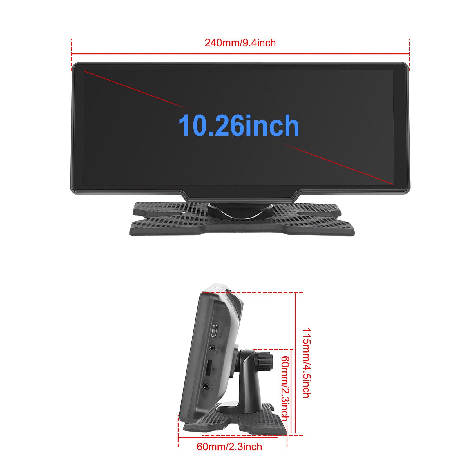 10.26inch HD Car Display CarPlay Car Navigation all-in-one Machine 12 LED Camera