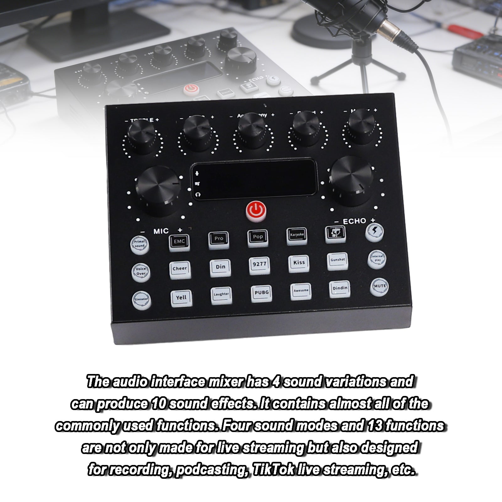 V8s Sound Card Live Sound Card Set BM800 Studio Condenser Microphone Perfect