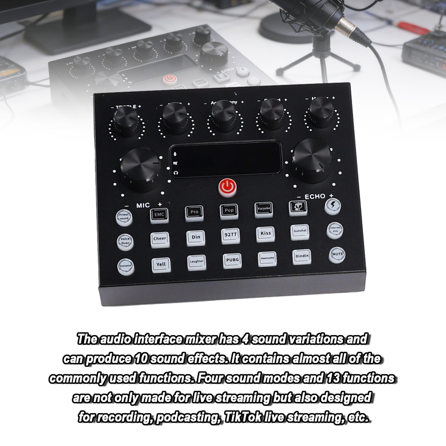 V8s Sound Card Live Sound Card Set BM800 Studio Condenser Microphone Perfect