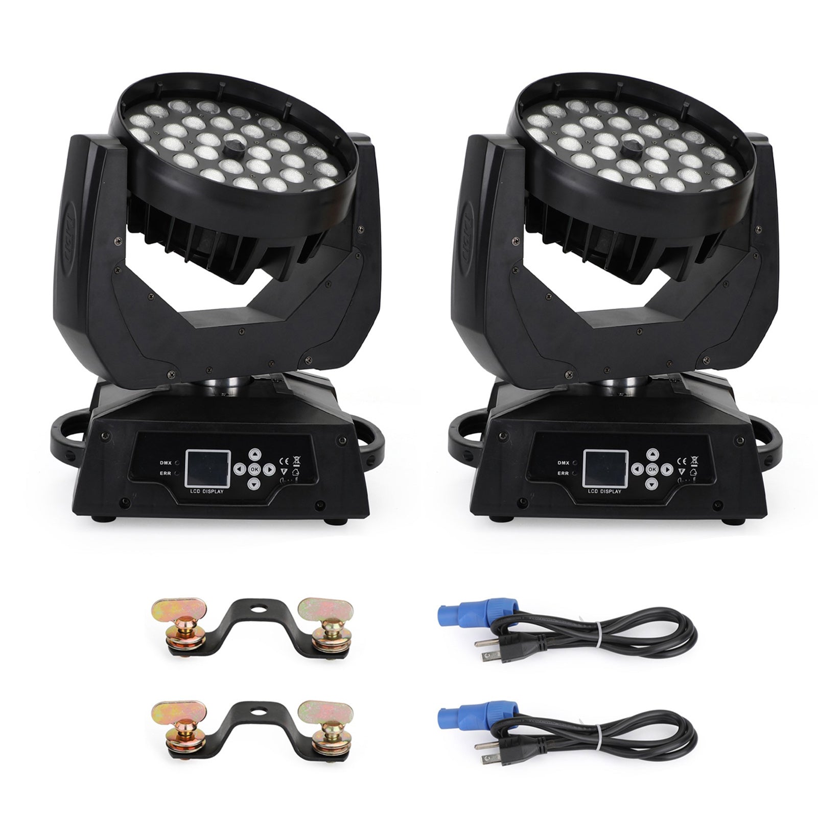 2Pcs 36 x 10W RGBW 4in1 LED Zoom Moving Head 360W Wash Stage Light DMX 15CH