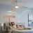 Remote Quiet 6 Speeds Black White Modern 52" Pendant Ceiling Fan with Light
