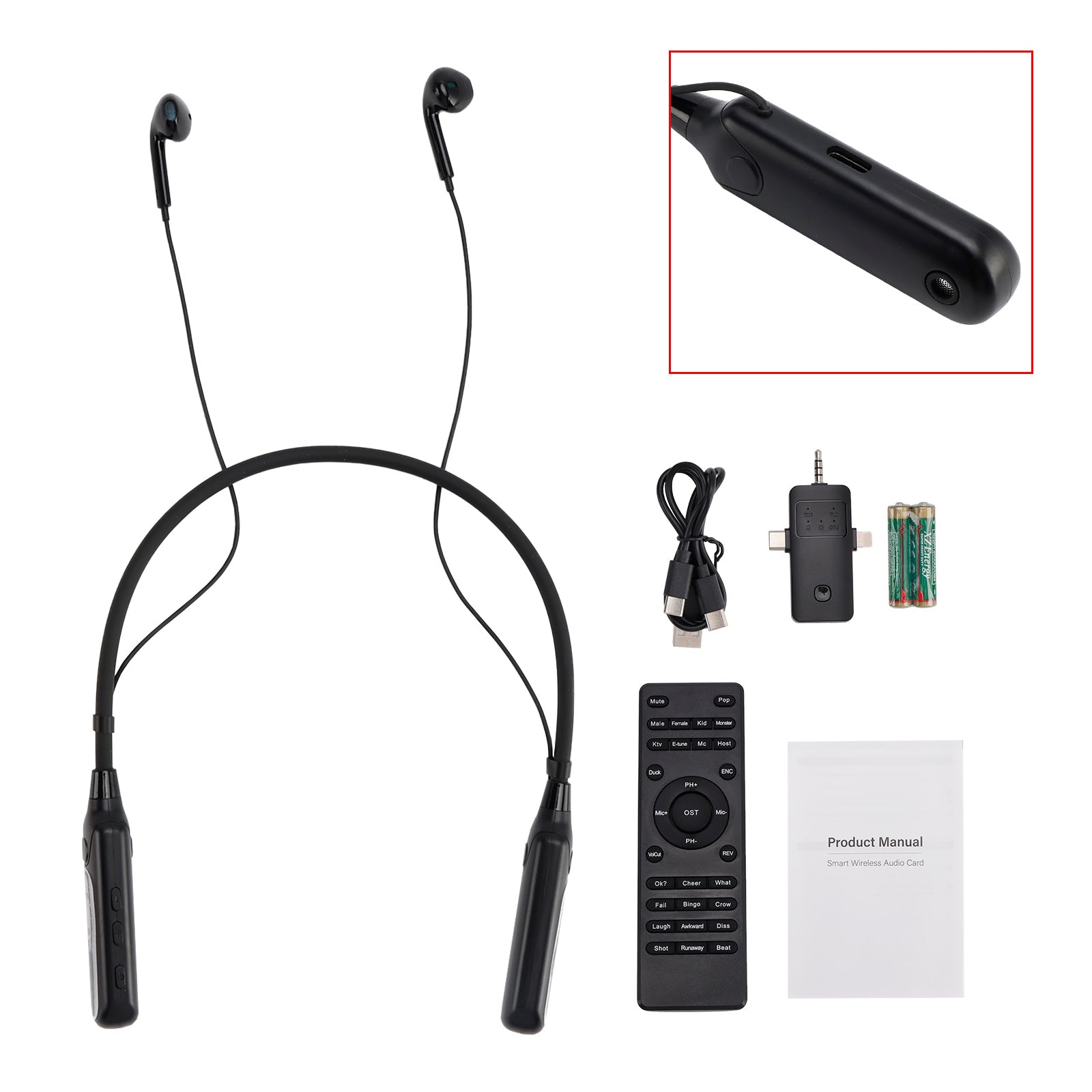 Wireless Sound Card Complete Neckband Live Streaming Earphones Editing Headphone