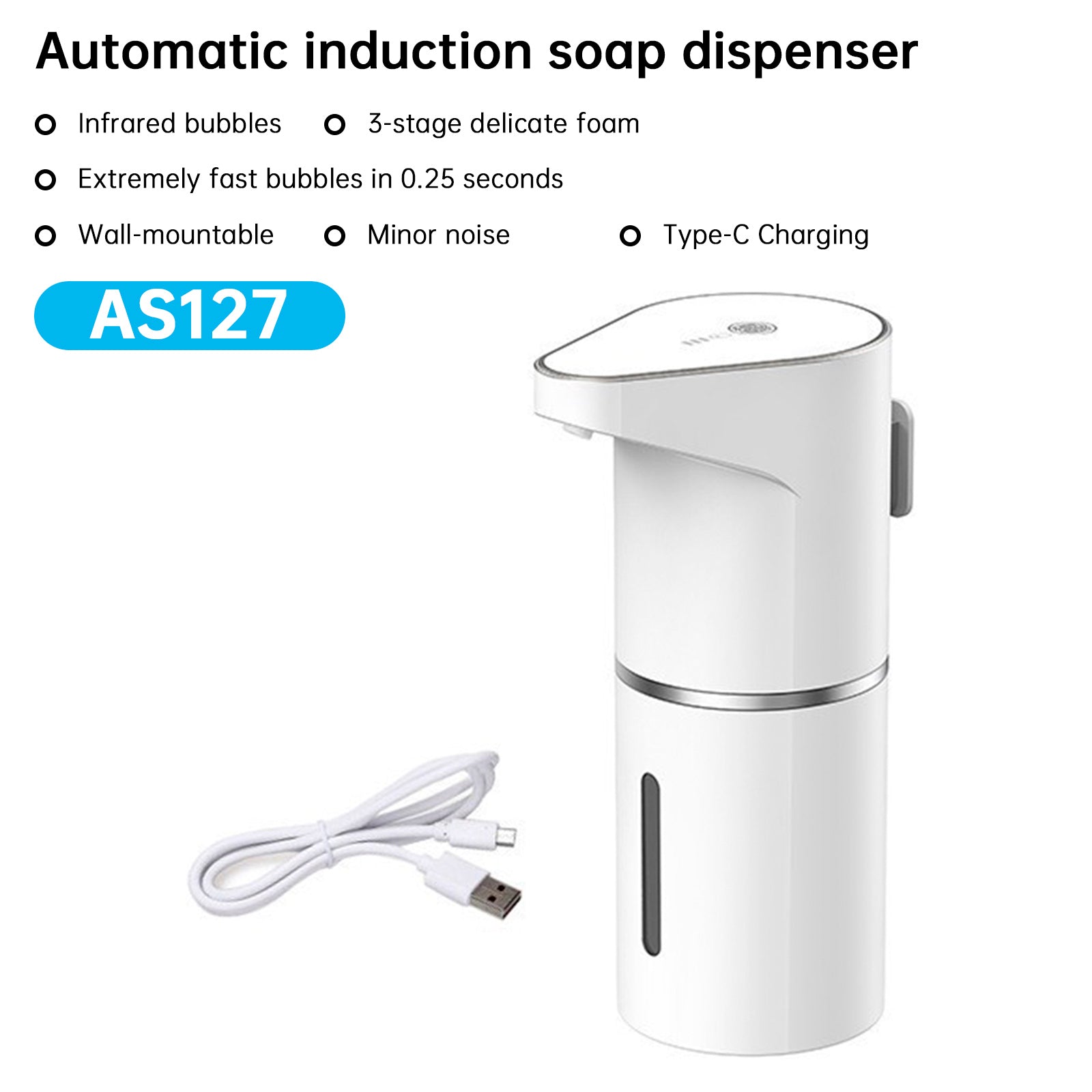 Automatic Foam Soap Dispenser 11.84oz Wall Mount Touchless Hand Soap Dispenser