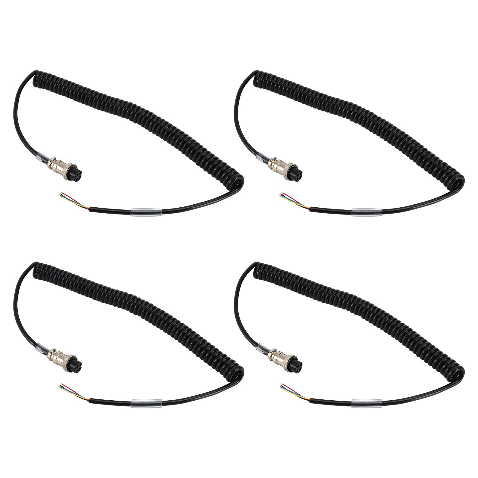 Microphone Coiled Replacement Cord Cable 4Pin For Pr550 Pr3100 Car Walkie Talkie