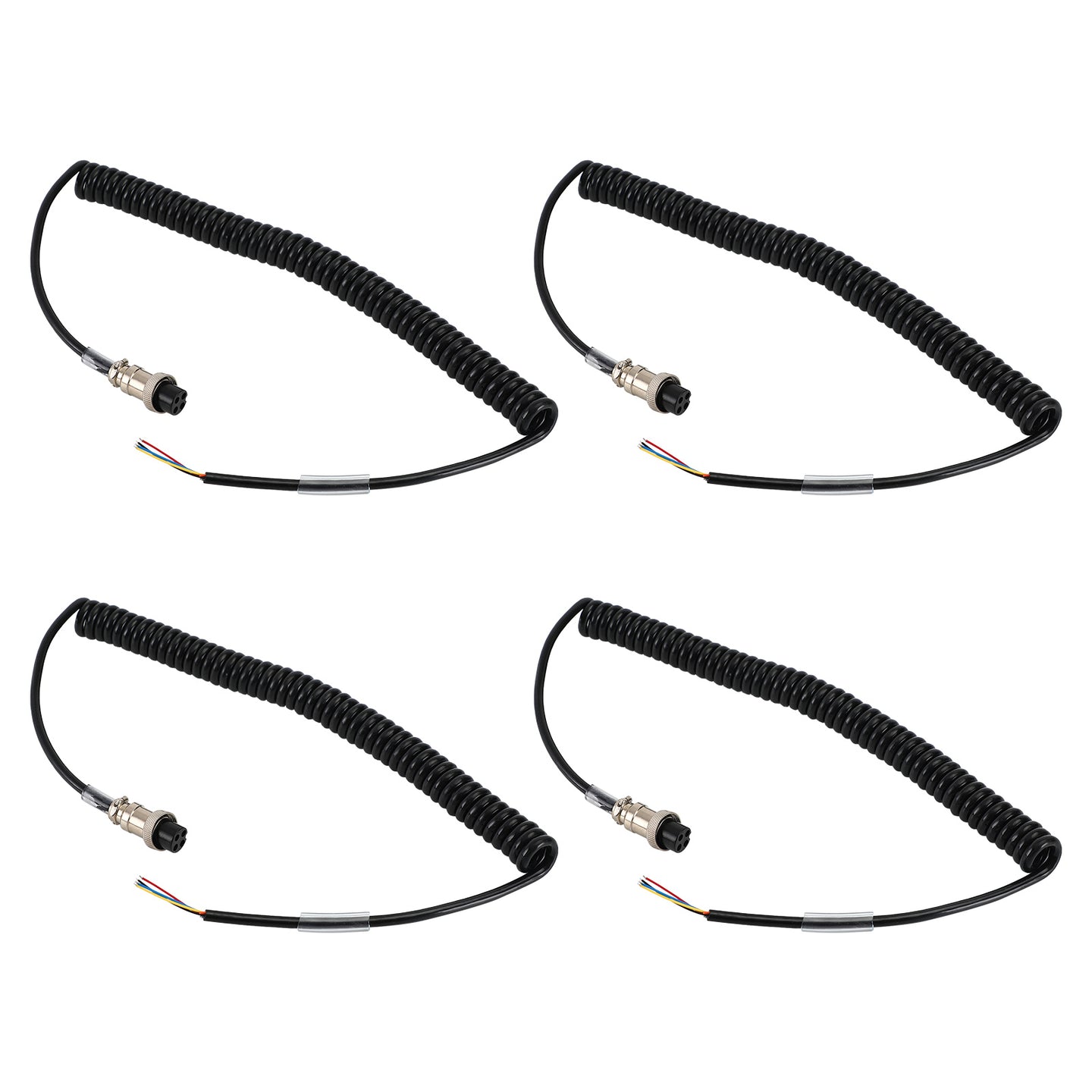 Microphone Coiled Replacement Cord Cable 4Pin For Pr550 Pr3100 Car Walkie Talkie