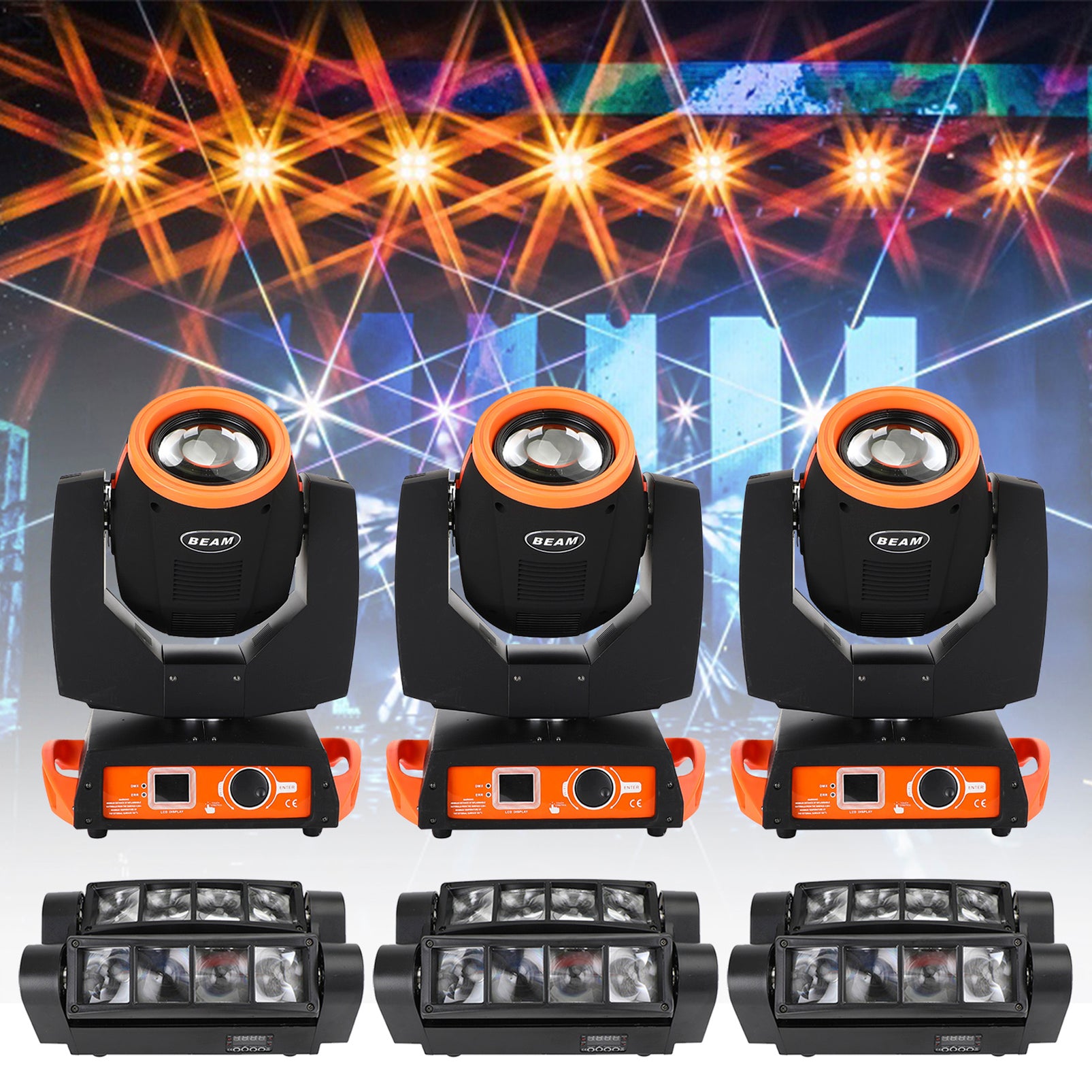 1/2/4/6/8 Pcs Beam Zoom Moving Head Stage Lighting Beam DMX Party DJ Lighting (Copy)
