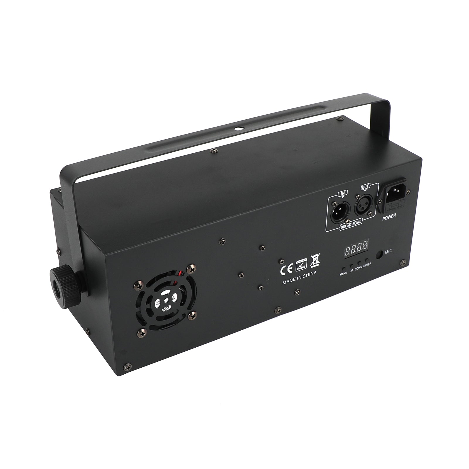 4-in-1 LED DJ Party Light with RGBW Pattern, Laser & Strobe Effects, DMX & Remote Controlled Stage Lighting