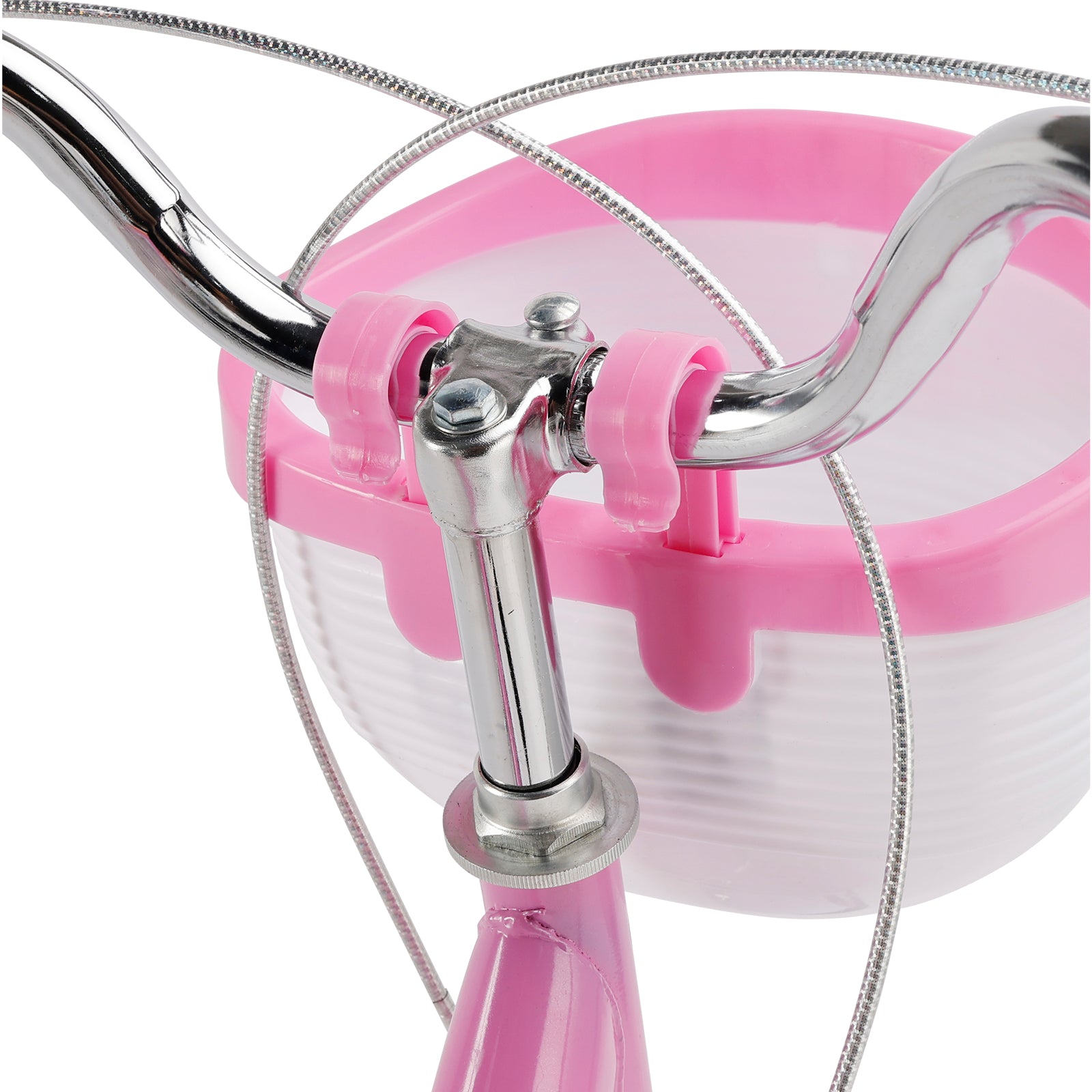 18" Children Princess Bicycle Girls Bike with Training Wheels Basket Pink