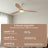 Remote Quiet 6 Speeds Black White Modern 52" Pendant Ceiling Fan with Light