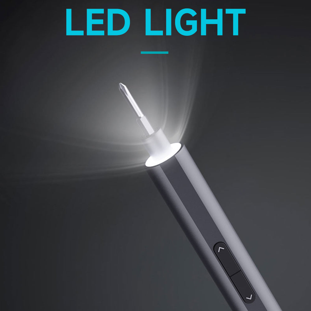 topteng Mini Electric Screwdriver 360?? Shadowless Built-in LED Lights 30 Magnetic Drill Bits