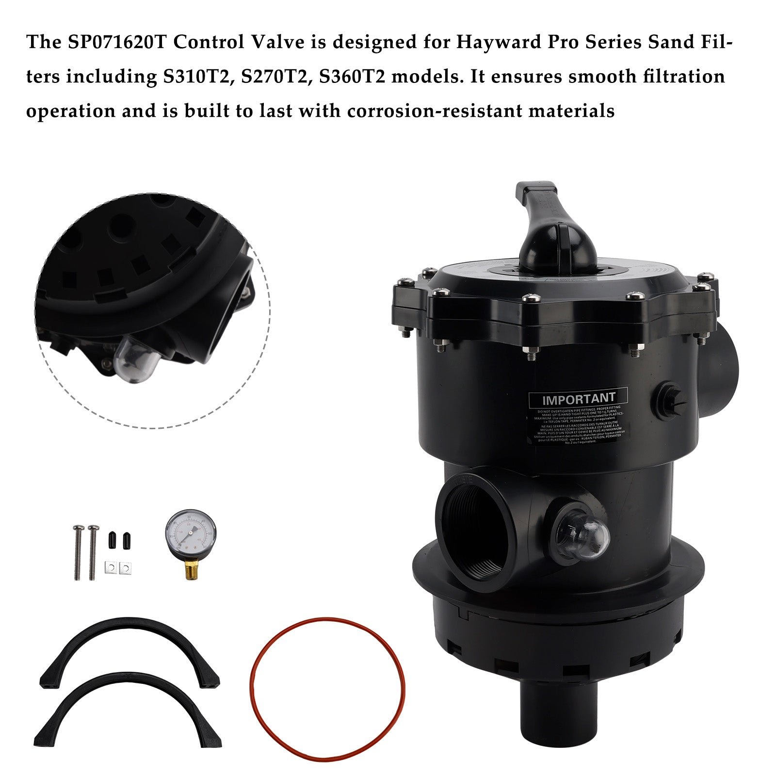 SP071620T Control Valve 2 Inch for Hayward S310T2 S270T2 S360T2 Sand Filter