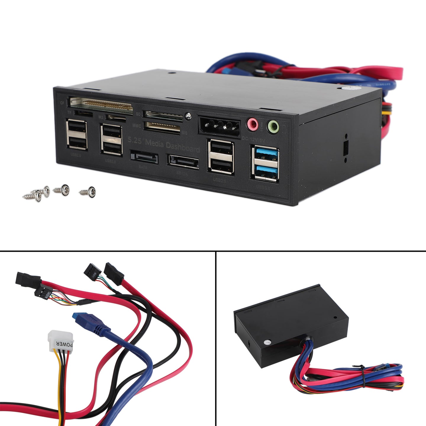 5.25" USB 3.0 SATA eSATA PC Front Panel Media Dashboard Internal Card Reader