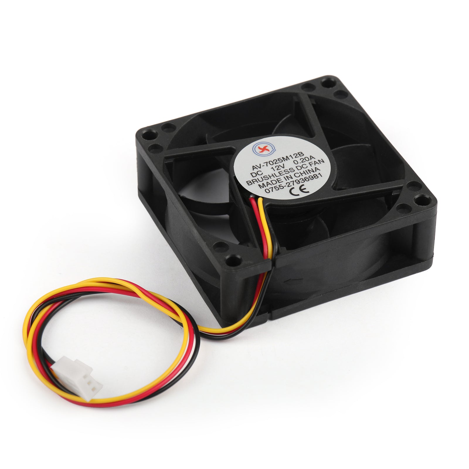 4Pcs DC Brushless Cooling PC Computer Fan 12V 7025B 70x70x25mm 0.2A 3 Pin Wire