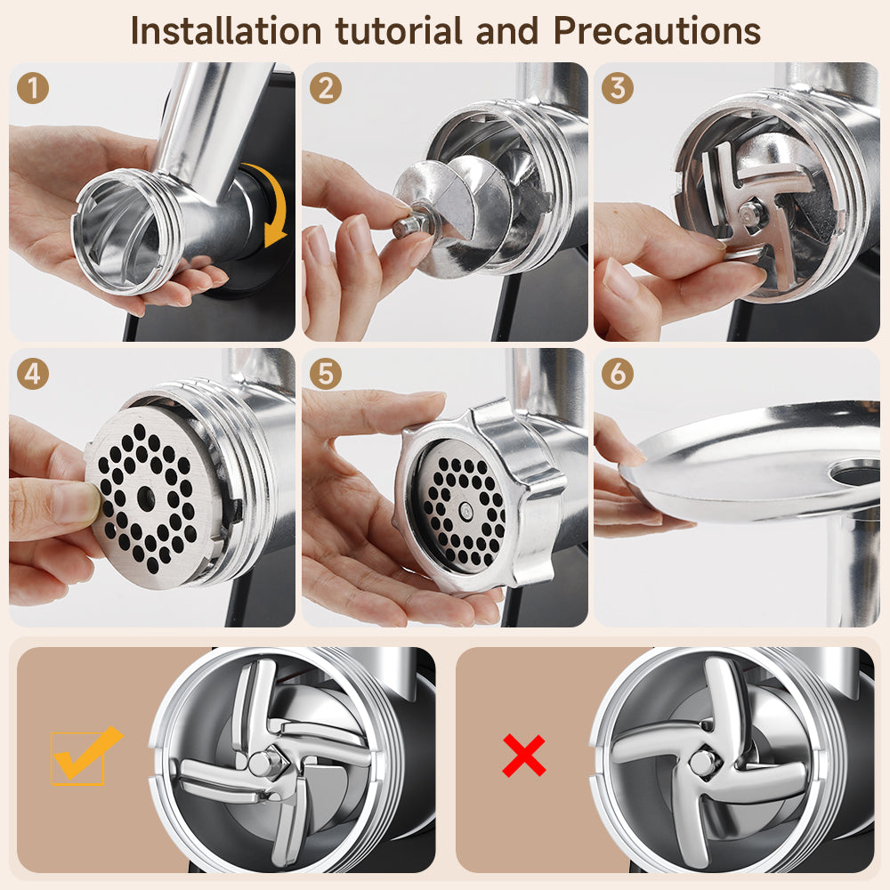 5-in-1 Electric Meat Grinder 600W – Meat Grinder with Sausage Stuffer, Kubbe Kit & Vegetable Slicer