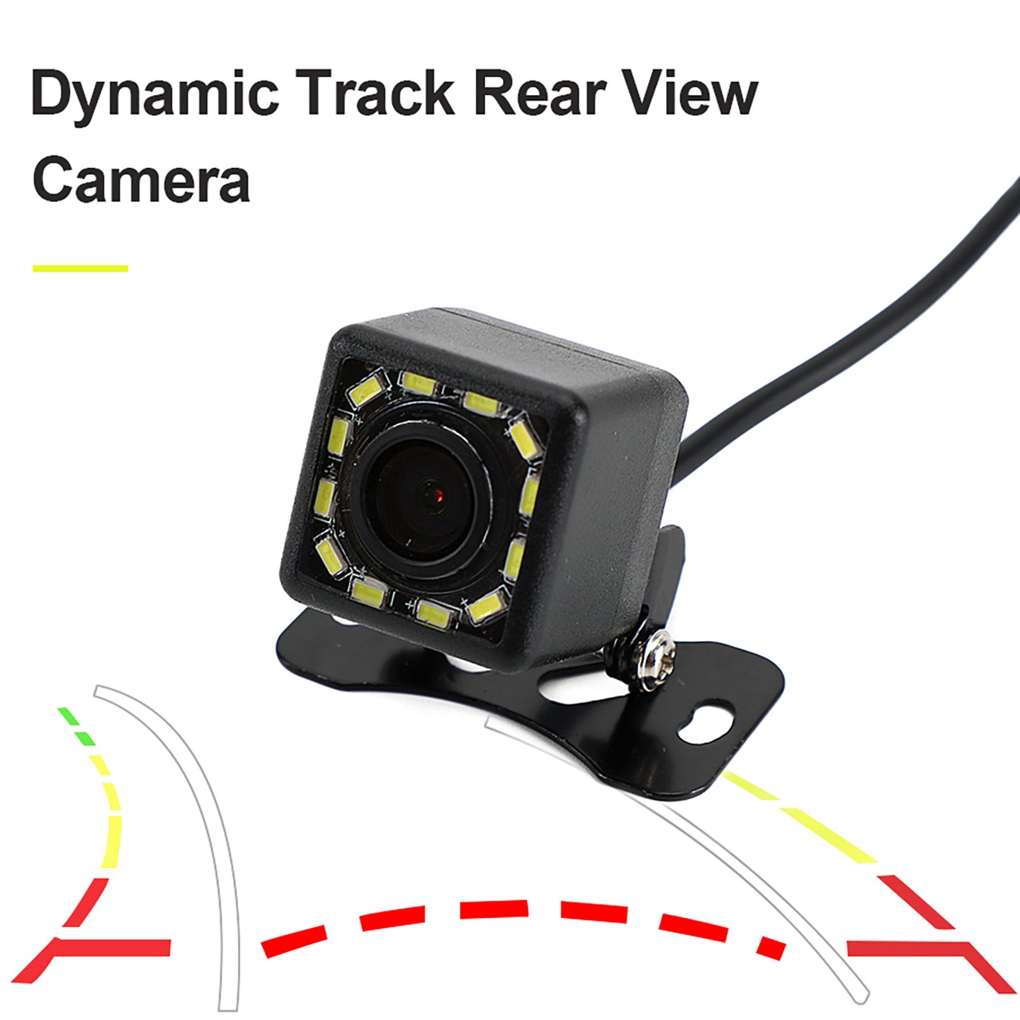 Wireless 12Led Dynamic Trajectory Parking Line Reverse Backup Camera Night View