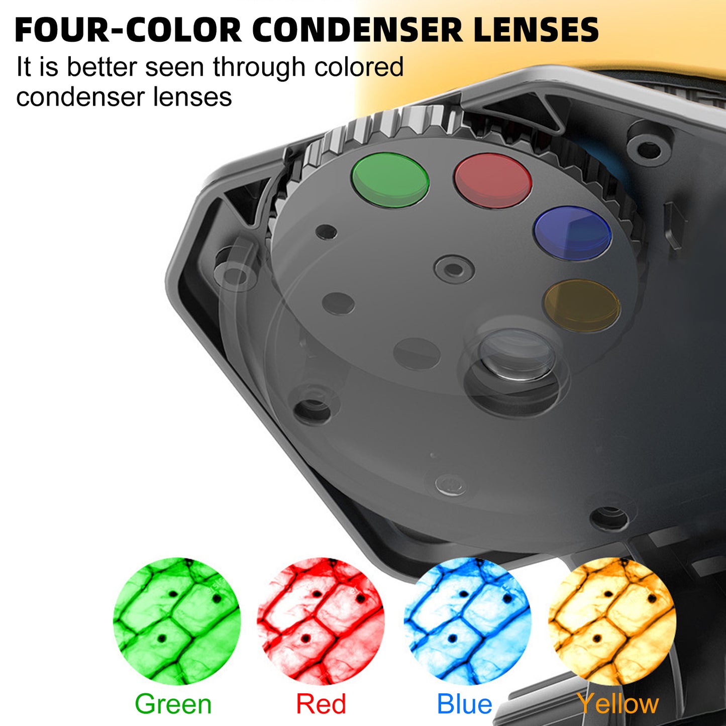 100X-1200X Kids Microscope Kit with Phone Adapter, Dual LED Light & Slides, Beginner STEM Science Toy for Homeschool (Yellow)