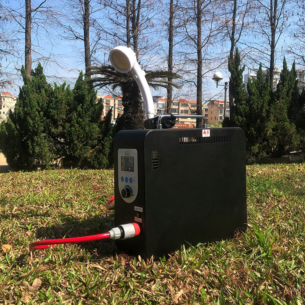 Complete Portable Hot Water Shower Kit with Propane Heater, 12V Pump & Shower Head for Camping & RV