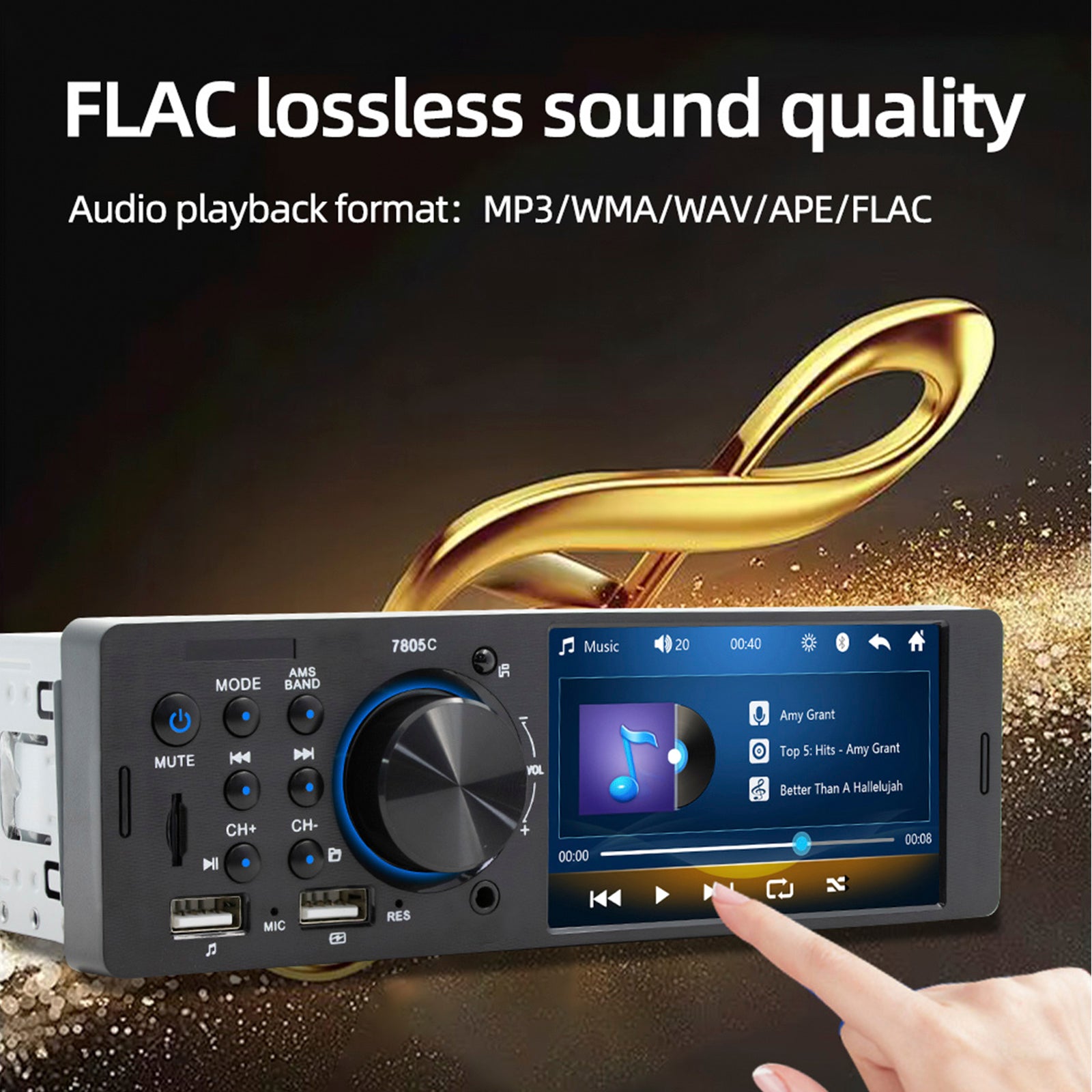MP5 Car Player 1 Din 4.1 Inch Touch Screen Car Stereo Bluetooth + Backup Camera