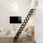 12-Step Folding Attic Ladder for 27.6" x 23.6" Wall Opening, 600 lbs Capacity Pull-Down Loft Stairs, up to 9.84ft Ceiling Height (Black)