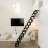 12-Step Folding Attic Ladder for 27.6" x 23.6" Wall Opening, 600 lbs Capacity Pull-Down Loft Stairs, up to 9.84ft Ceiling Height (Black)