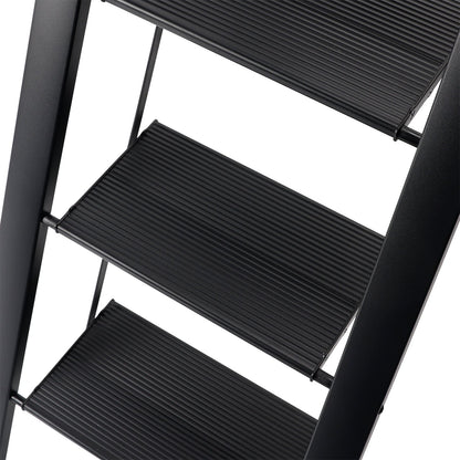5 Step Ladder, Foldable Step Stool, Aluminum Step Ladder with Anti-Slip Pedal