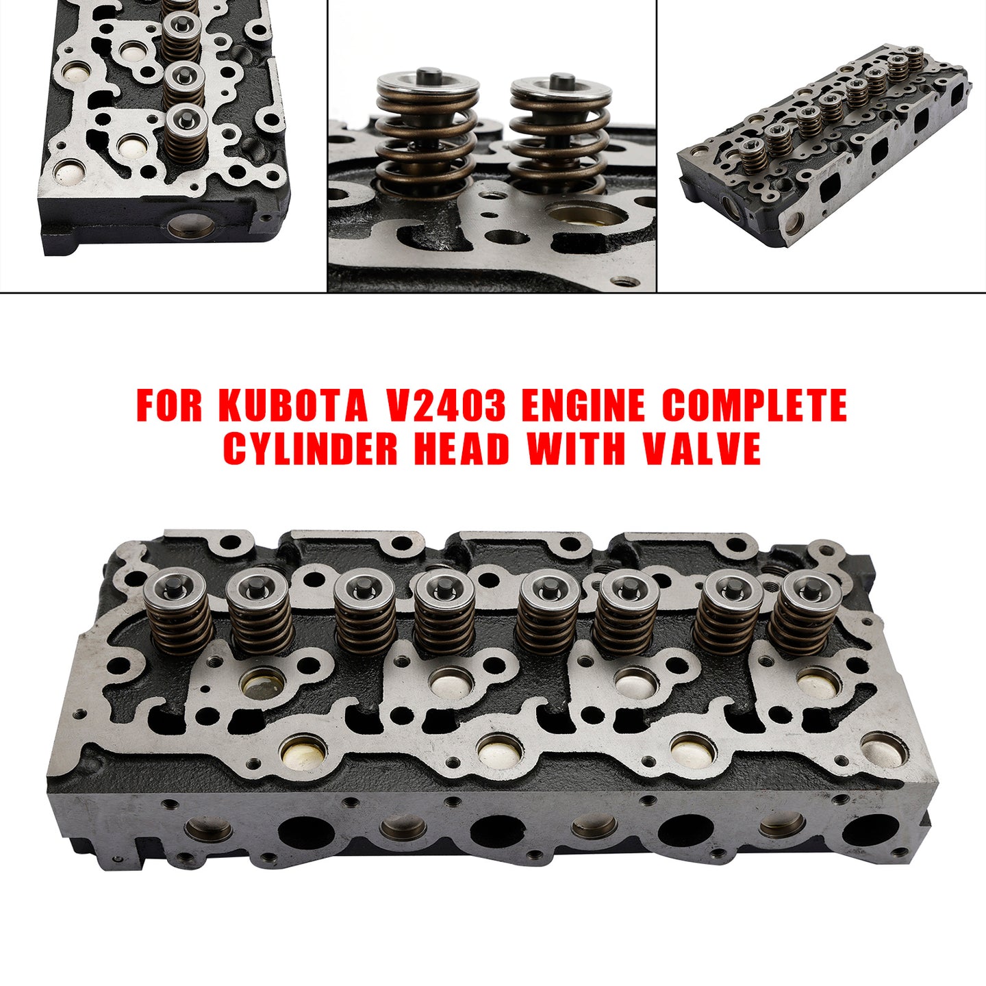 Complete Cylinder Head Assembly with Valves for Kubota V2403 Engine