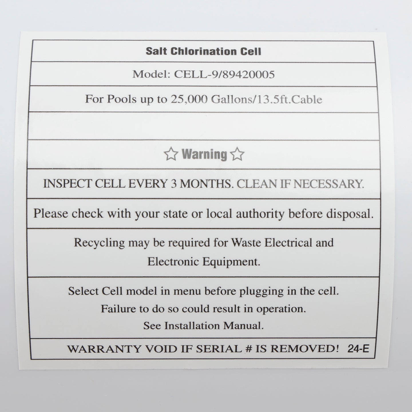 W3T-Cell-9 Replacement Salt Chlorination Cell, 25,000 Gallon TurboCell for Hayward AquaRite & ProLogic Systems