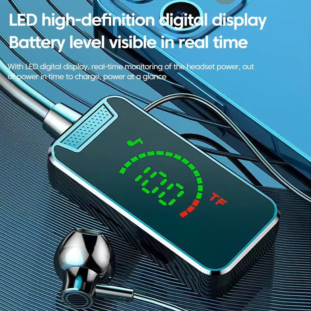 Bluetooth Headphones 5.3 Smart Digital Display for Games Live Singing Ear-Return
