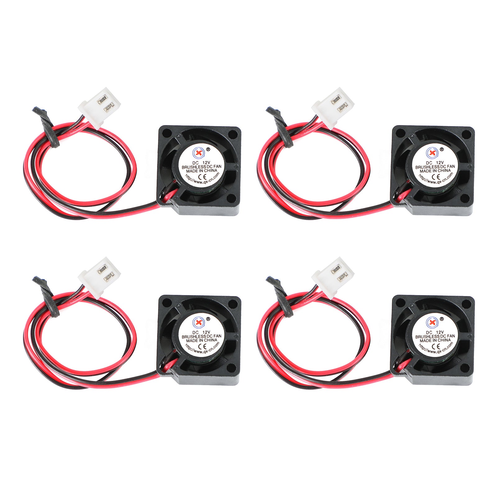 2 Pin Wire 4Pc Brushless DC Cooling Blower Fan 12V 0.05A 2010 20x20x10mm