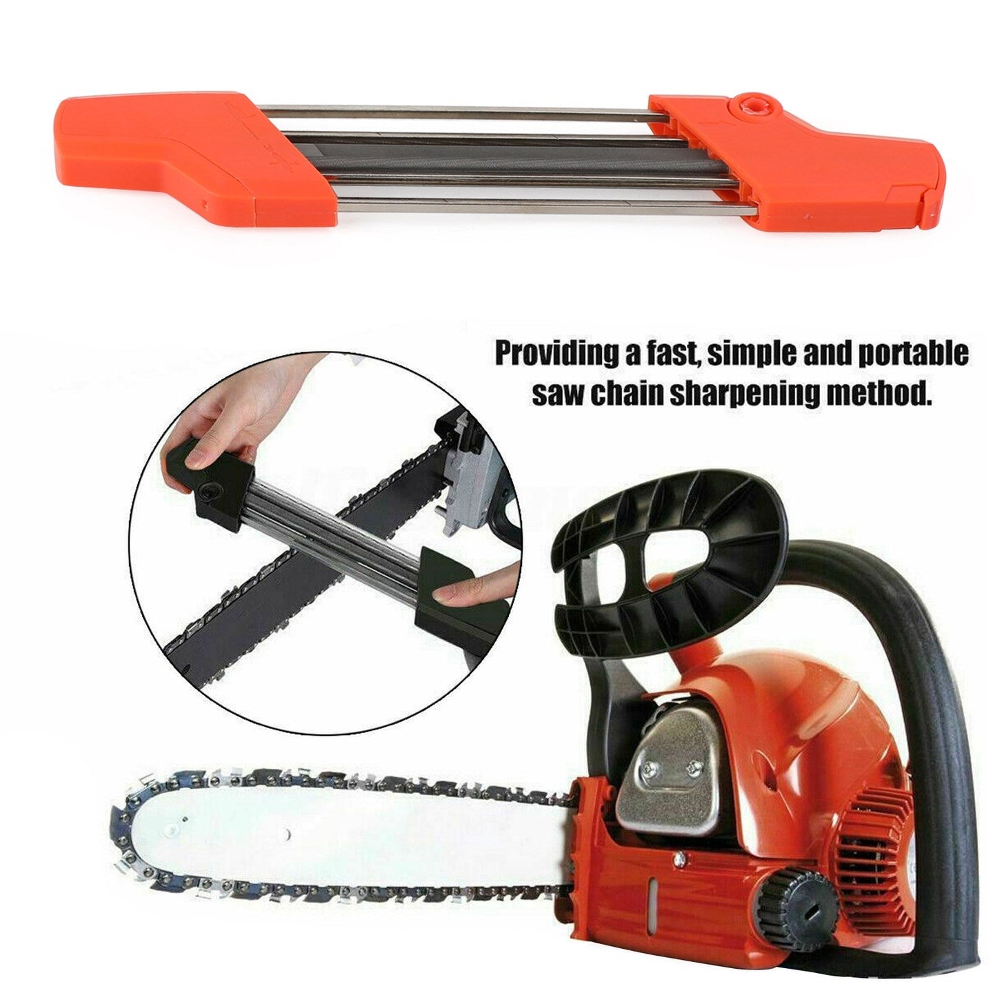 2 In 1 Easy File Chainsaw Chain Sharpening Tool Fit STIHL 4mm 3/8LP Picco 91 90