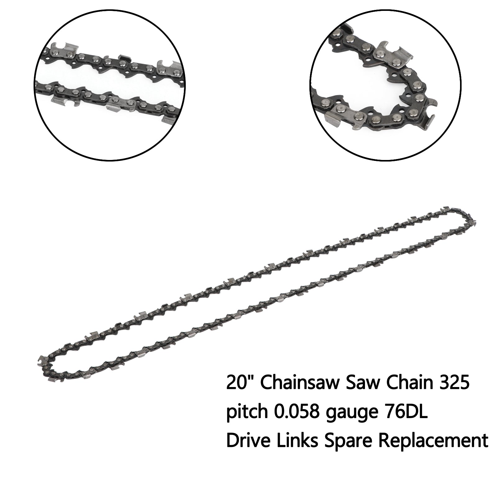 20-Inch Chainsaw Chain .325 Pitch .058 Gauge 76DL for Husqvarna & Chinese 5200 5800 Saws
