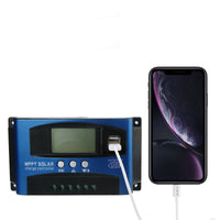 100A MPPT Solar Charge Controller 12V/24V Auto Detect Regulator with Dual USB Ports