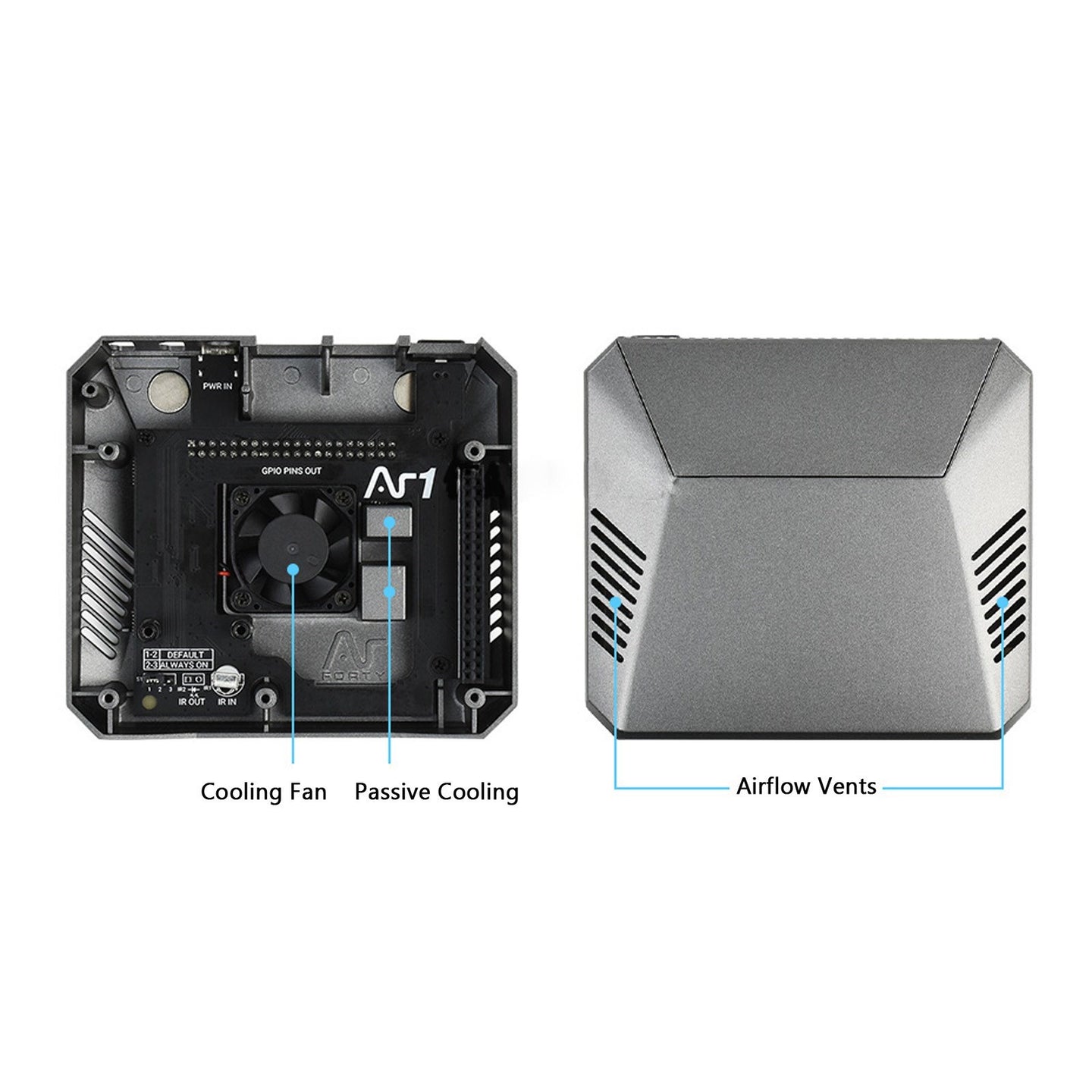 2021 Aluminum Case Shell Multifunction Cover For Raspberry Pi 4 Model B With Fan
