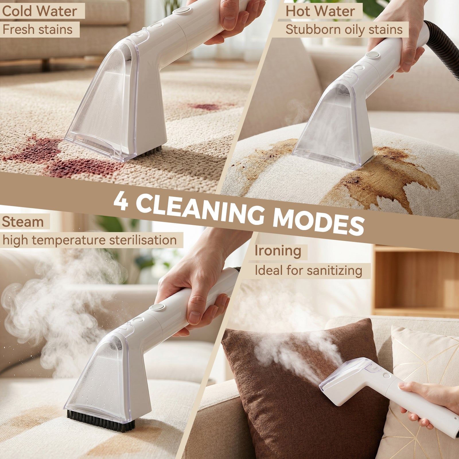 1700W High Power Steam Cleaner Portable Carpet and Upholstery Stain Remover