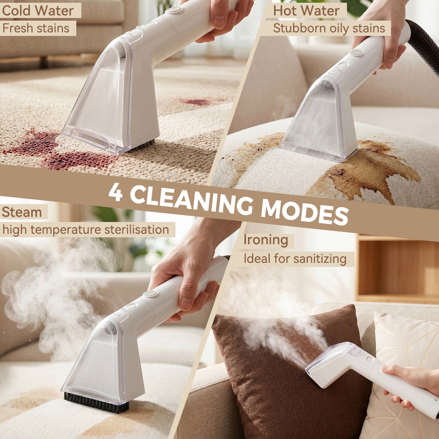 1700W High Power Steam Cleaner Portable Carpet and Upholstery Stain Remover